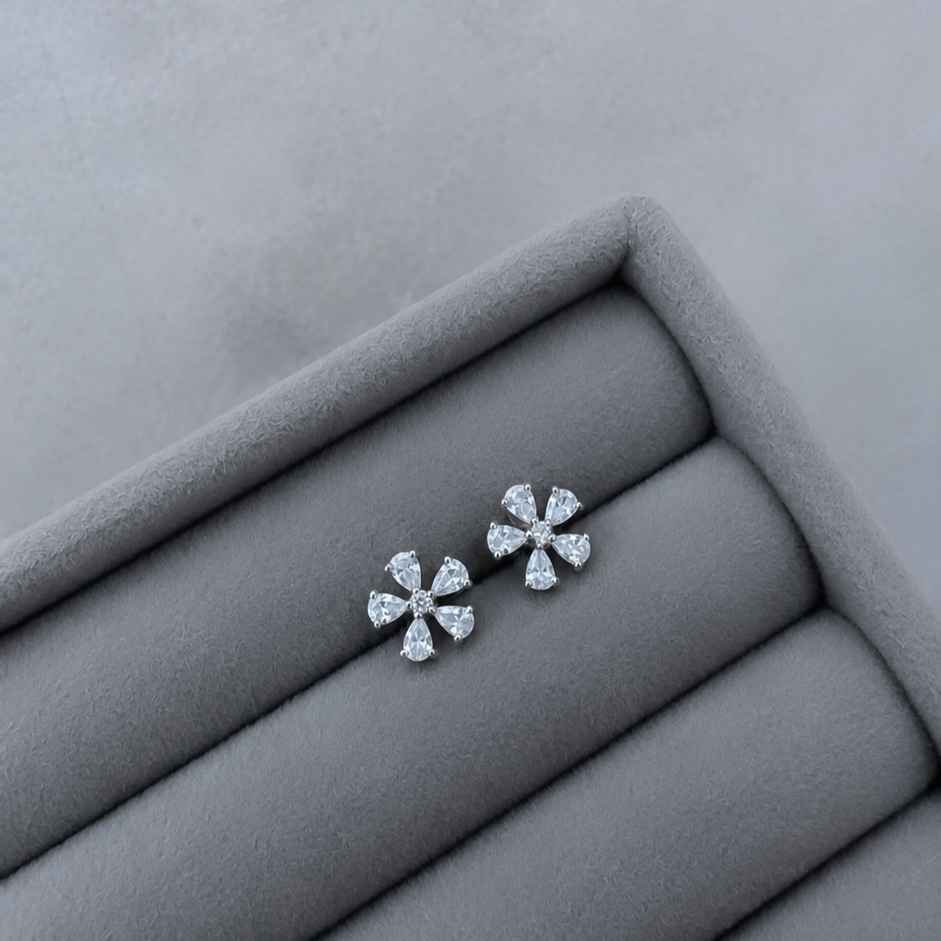 Brinco Flor Zircônia