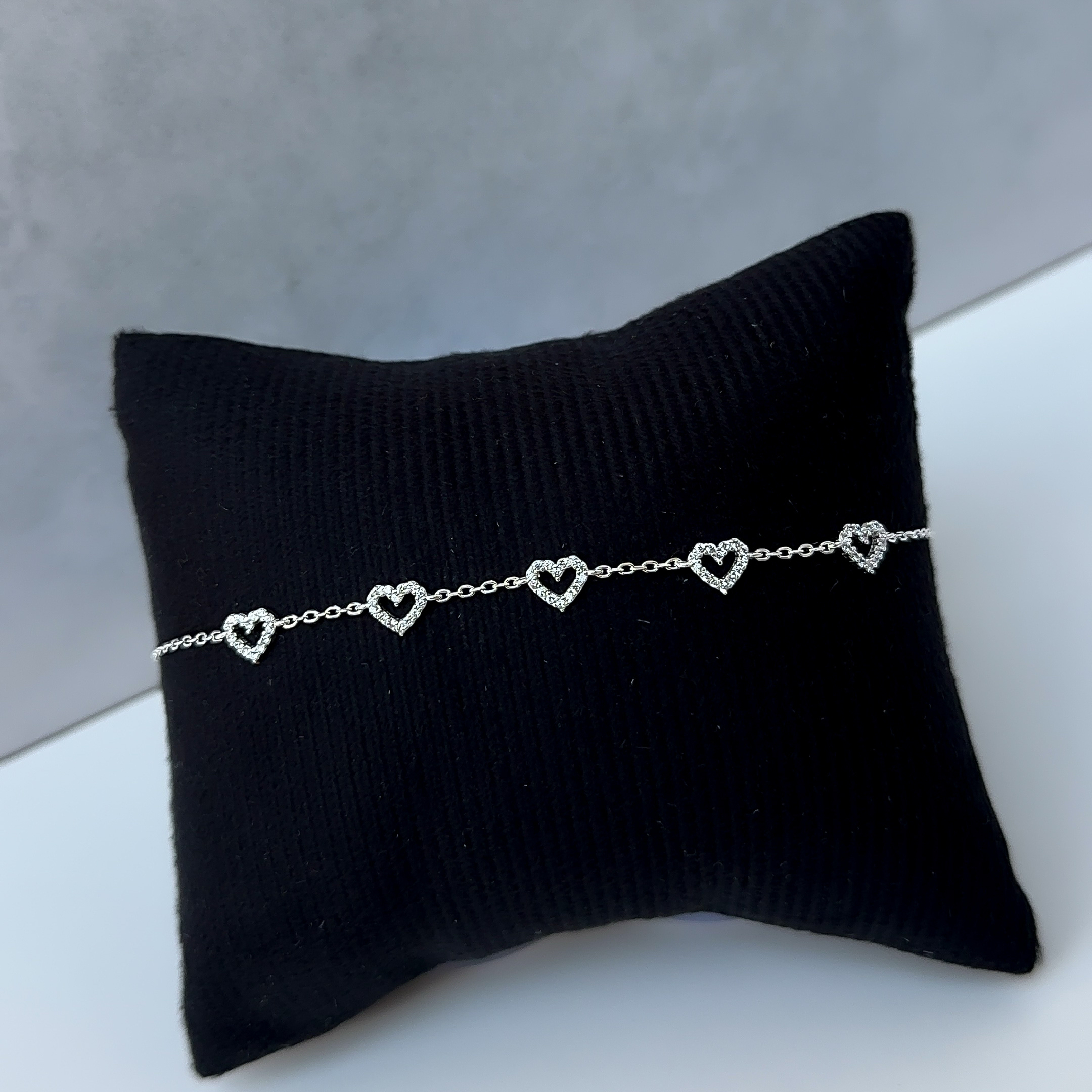 Pulseira 5 Coração Cravejado